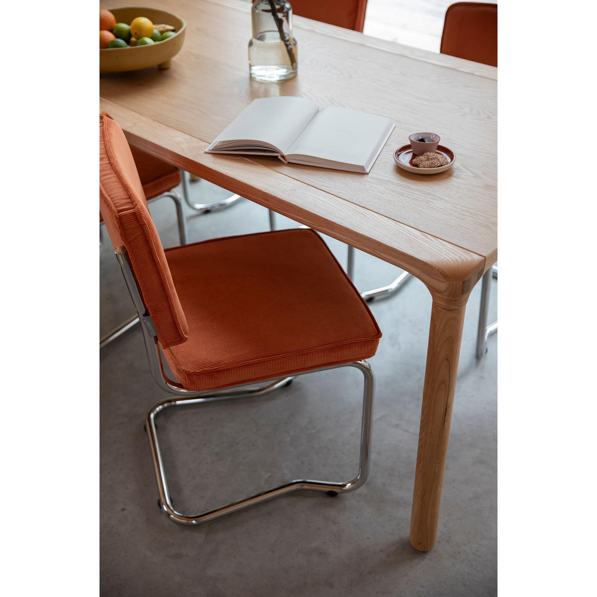 ESSZIMMERSTUHL Ridge Kink Rib Orange - 2 er Set - Orange, Textil (48/85/50cm) - Zuiver