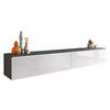 TV-LOWBOARD D180 mit weißer LED Beleuchtung - Dunkelgrau/Weiß Hochglanz, Holzwerkstoff/Kunststoff (180/30/33cm) - MIRJAN24
