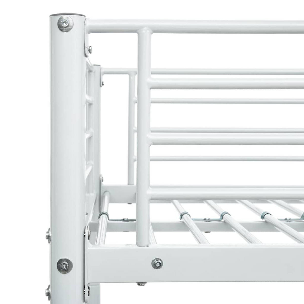 ETAGENBETT WEISS METALL 90×200 CM - Weiß, Metall - vidaXL