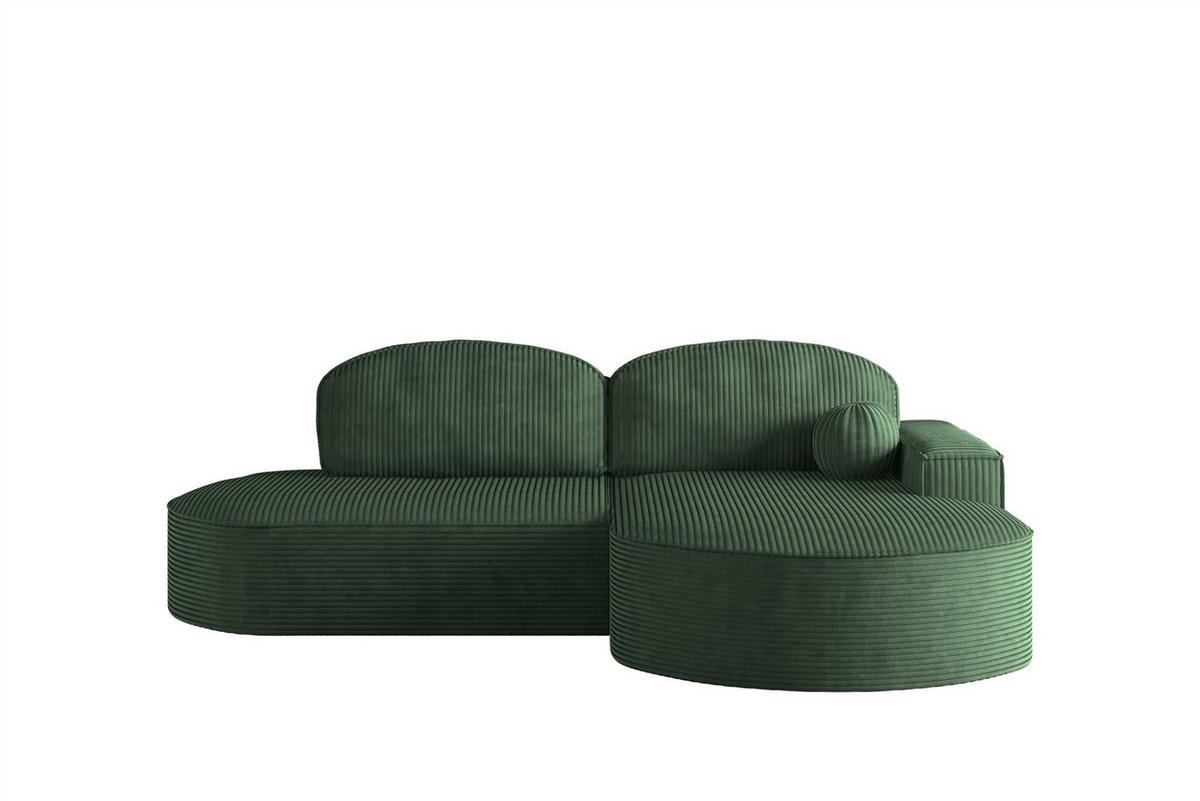 ECKSOFA Girona Mit Schlaffunktion - Grün, Holzwerkstoff/Textil (278/179cm) - Fun Möbel