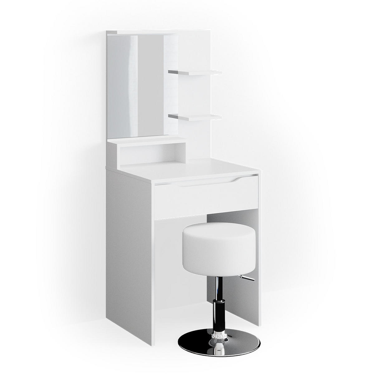 SCHMINKTISCH Ruben Weiß 60 cm mit Hocker - Weiß, Holzwerkstoff (60/142.7/48cm) - Vicco