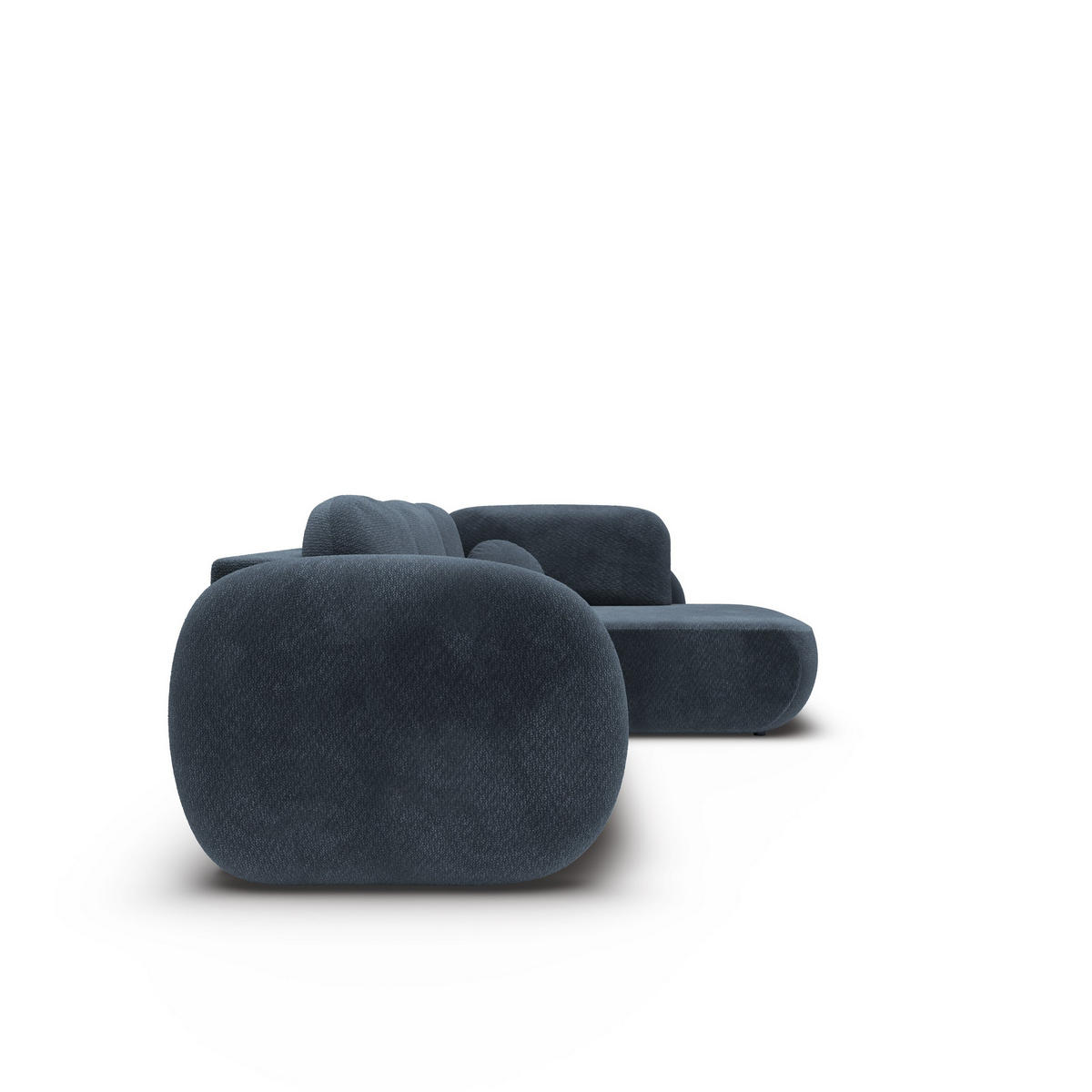 ECKSOFA AMICO II R-S Dunkelblau Geflochtener Stoff mit Schlaffunktion - Dunkelblau, Holz (289/190cm) - MASSENO