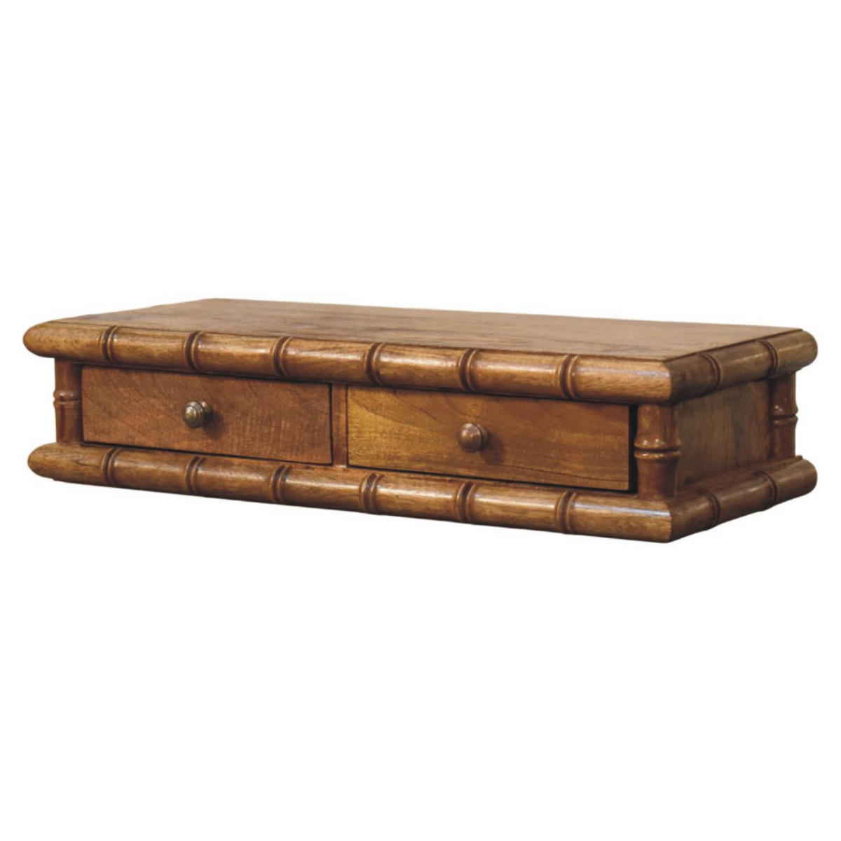 KONSOLE Mit Amber Oak Finish, 2 Schubladen - Braun, Holz (80/18/32cm) - Artisan Furniture
