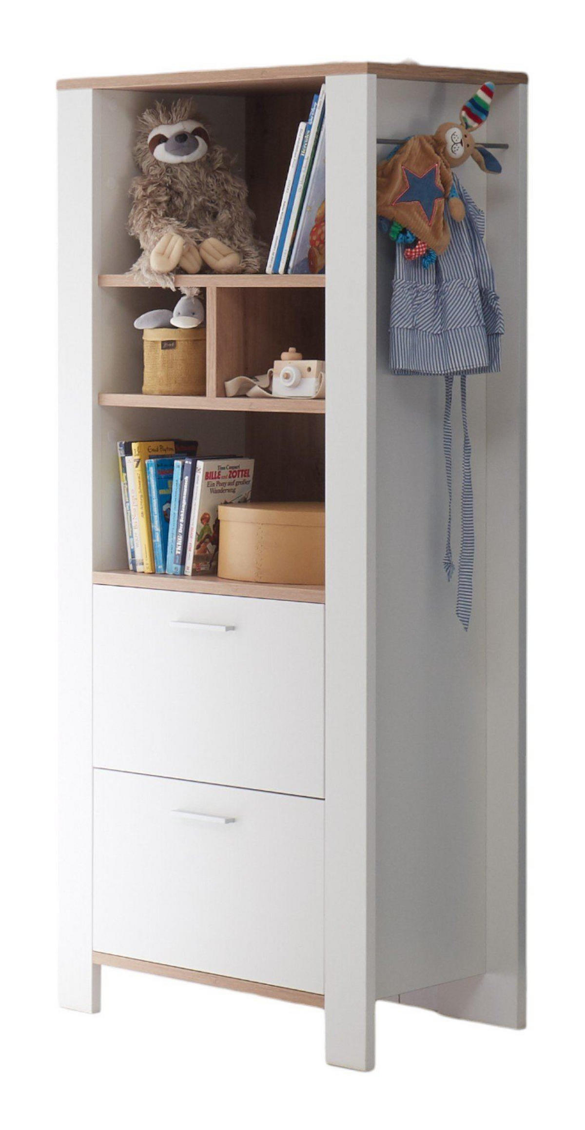 STANDREGAL Emma 63 x 44 x 155 aus Holzwerkstoff Farbe Weiß/Asteiche - Naturfarben, Holz (63/155/44cm) - 58aufmkessel