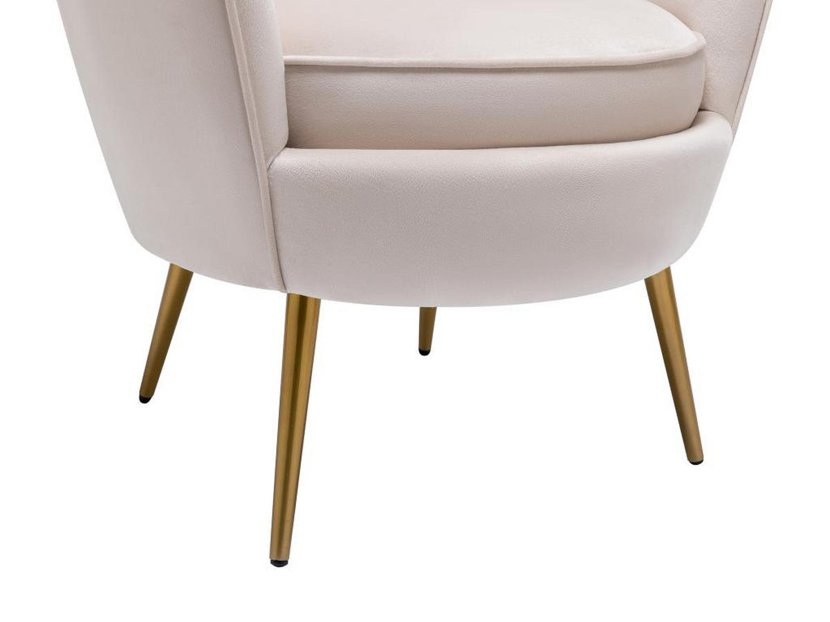 MUSCHELSESSEL - Samt - Beige - LALEA - Beige, Textil (73/88/76cm) - Vente-Unique