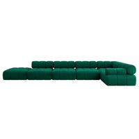 ECKSOFA modulares Sofa Felto-L3 - 475x190x70 cm Dunkelgrün Velours - Dunkelgrün, Holzwerkstoff/Textil (475/190cm) - ALTDECOR