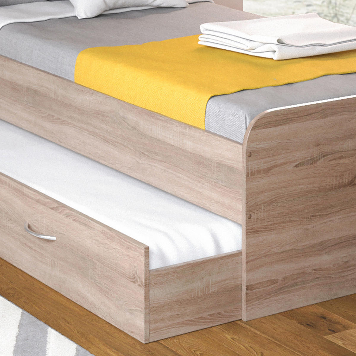 KINDERBETT Enzo Sonoma 90x200 cm - Sonoma Eiche, Holzwerkstoff (203.2/52.4/94cm) - VitaliSpa
