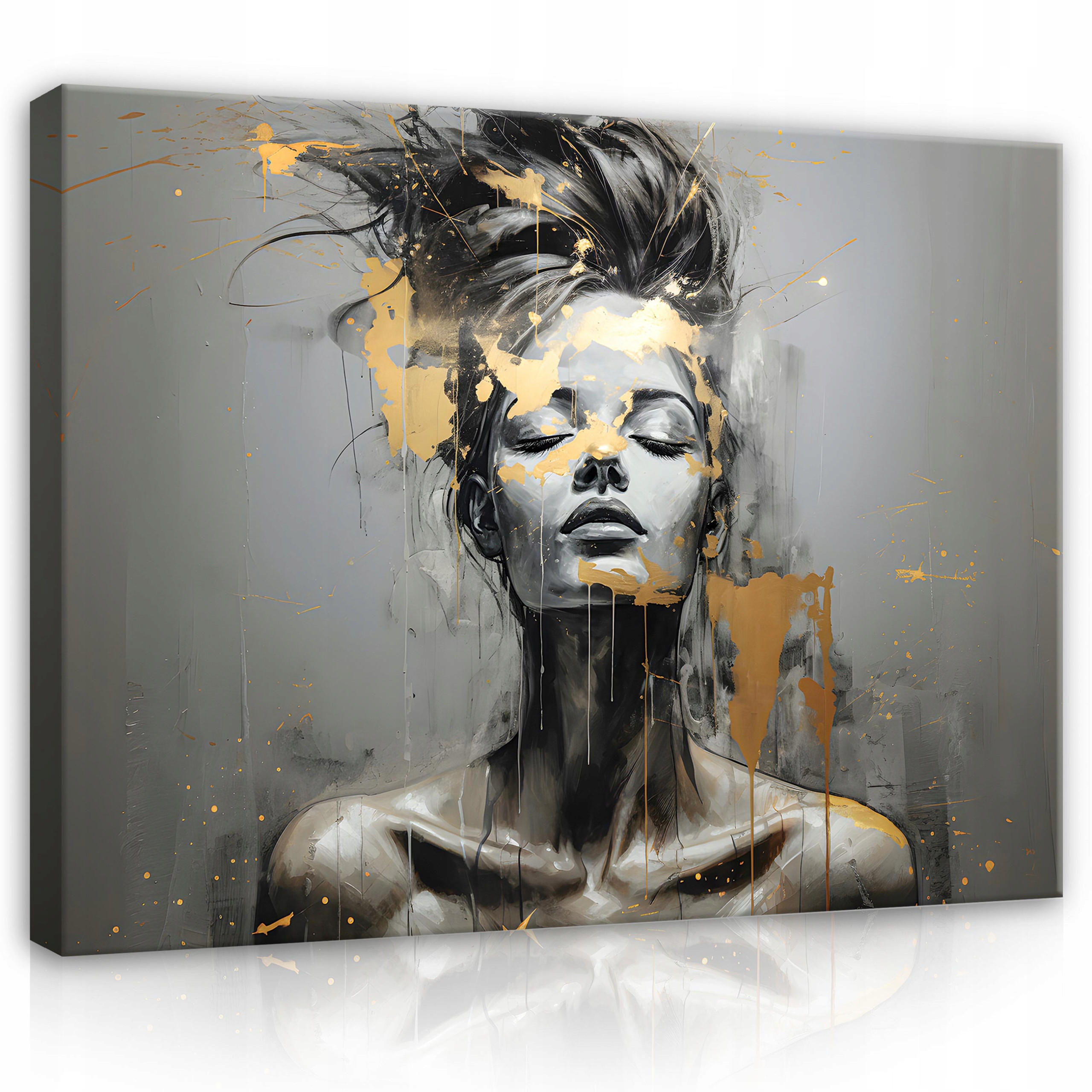 LEINWANDBILD Frau Abstrakt 120x80 - Multicolor, Holzwerkstoff (120/80cm) - Wallarena