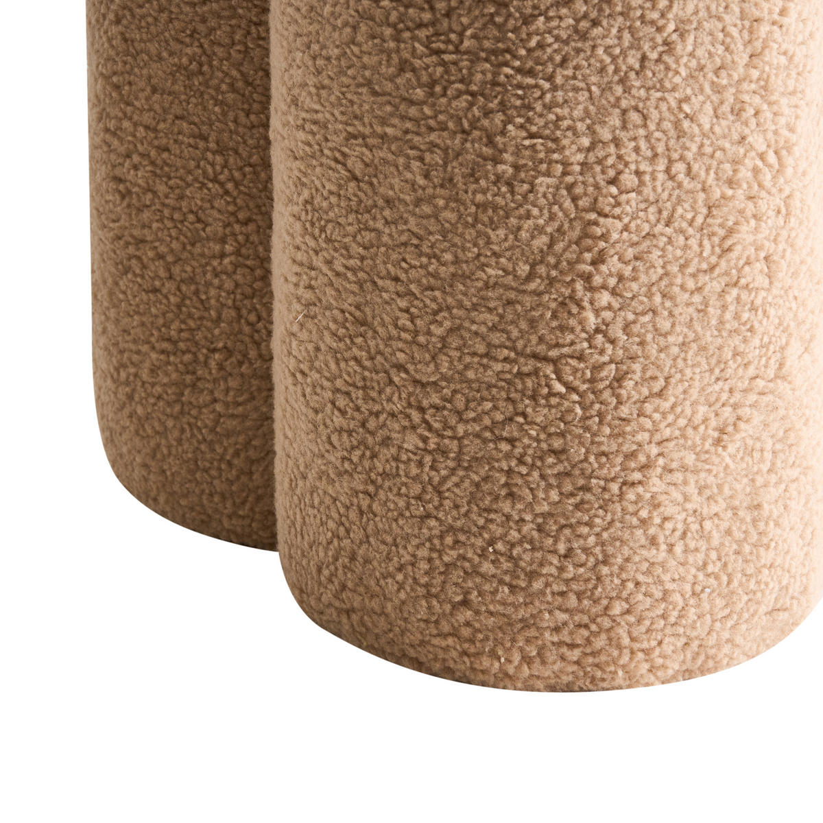 POUF Beige Carrington - Beige, Textil (40/45/40cm) - Beliani