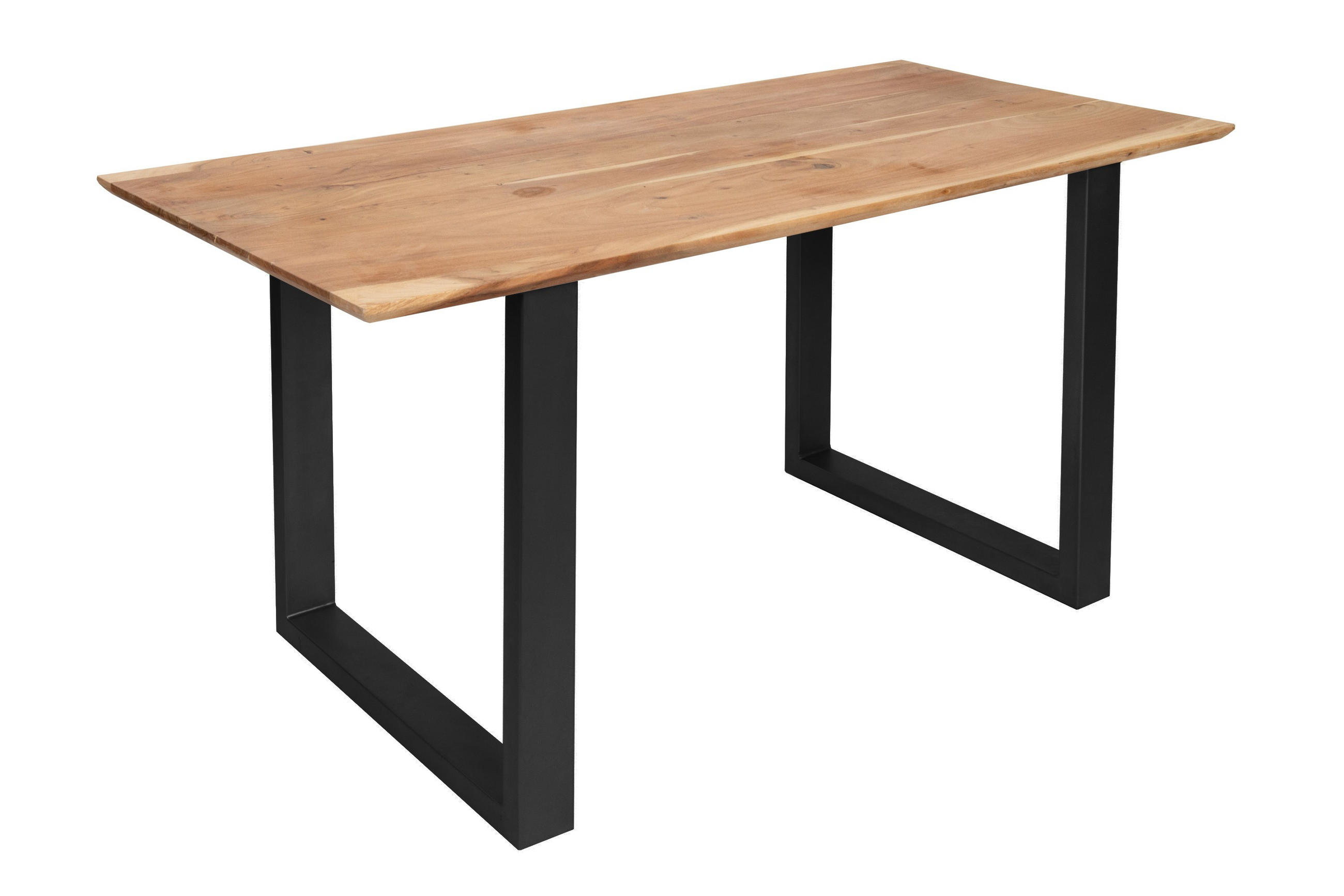 ESSTISCH ATLANTA - Beige/Schwarz, Holz/Metall (80/120/77cm) - SAM