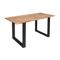ESSTISCH ATLANTA - Beige/Schwarz, Holz/Metall (100/260/77cm) - SAM