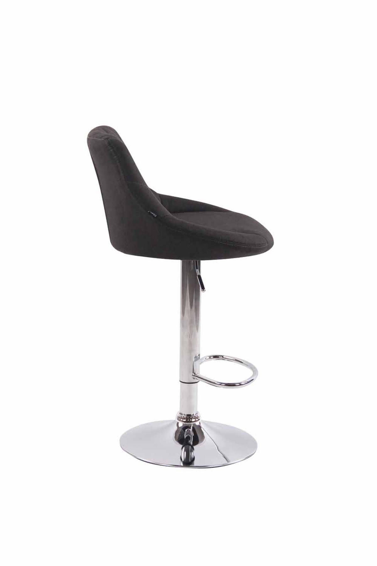 BARHOCKER 2er Set Stoff dunkelgrau - Chromfarben/Dunkelgrau, Textil/Metall (46/83/49cm) - CLP