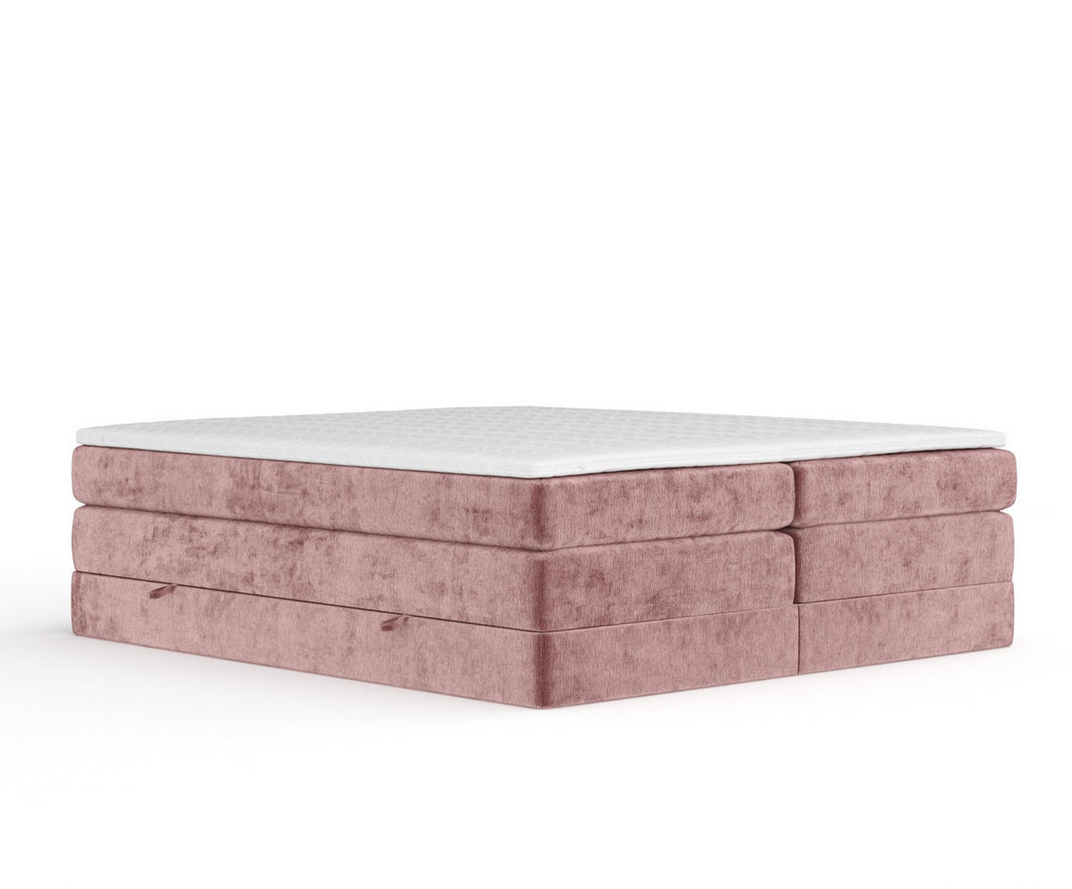 BOXSPRINGBETT Juniper Rosa 140/200 cm - Schwarz/Rosa, Holz/Holzwerkstoff (140/200cm) - Maison de Reve