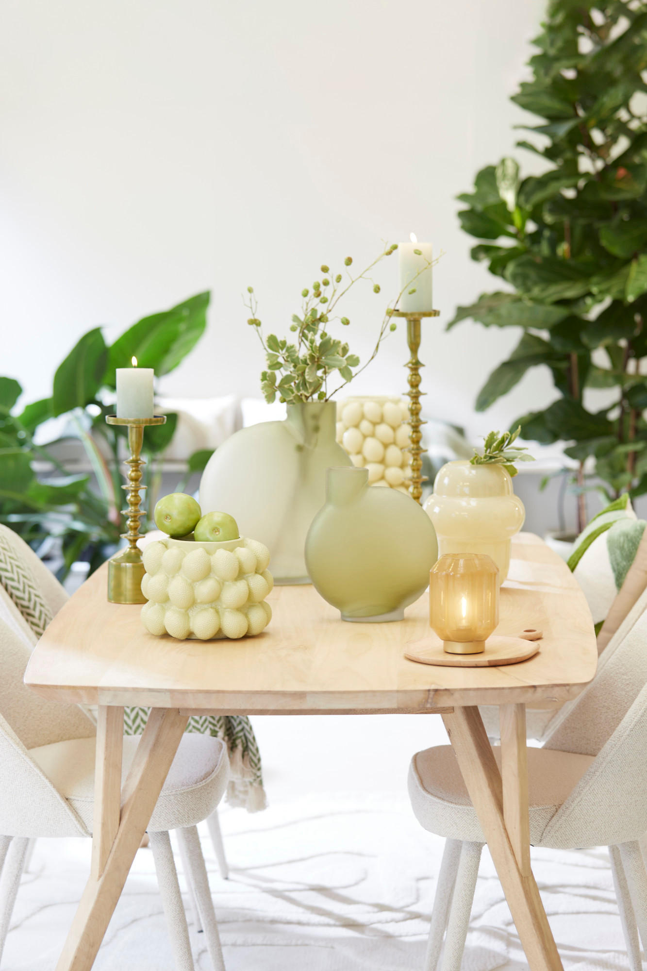 KERZENSTÄNDER MERAKO - Grün - Ø11x54,5cm - Grün, Metall (11/54.5/11cm) - Light & Living