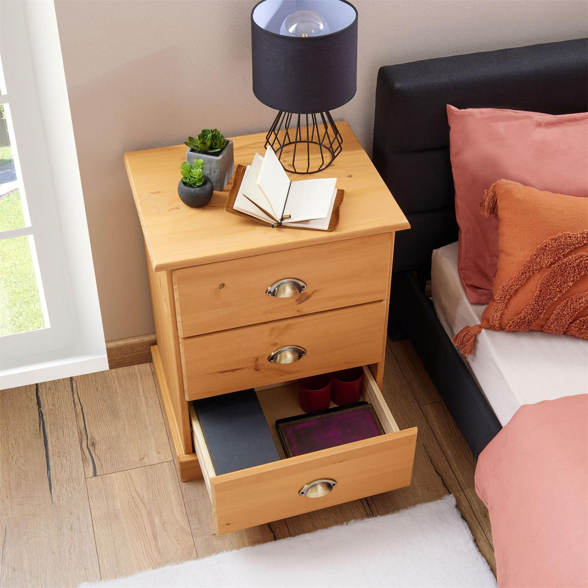 NACHTTISCH PARIS - Braun, Holz (48/61/39cm) - IDIMEX