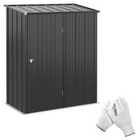 GARTENKOMMODE 161,5/196/94,5 cm Schwarz aus Stahl mit abschließbarer Tür - Schwarz, Metall (94.5/196/161.5cm) - OKMYHOME