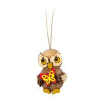 HOLZFIGUR Eulenkind mit Schmetterling 4 cm - Multicolor, Holz (3/4/3cm)