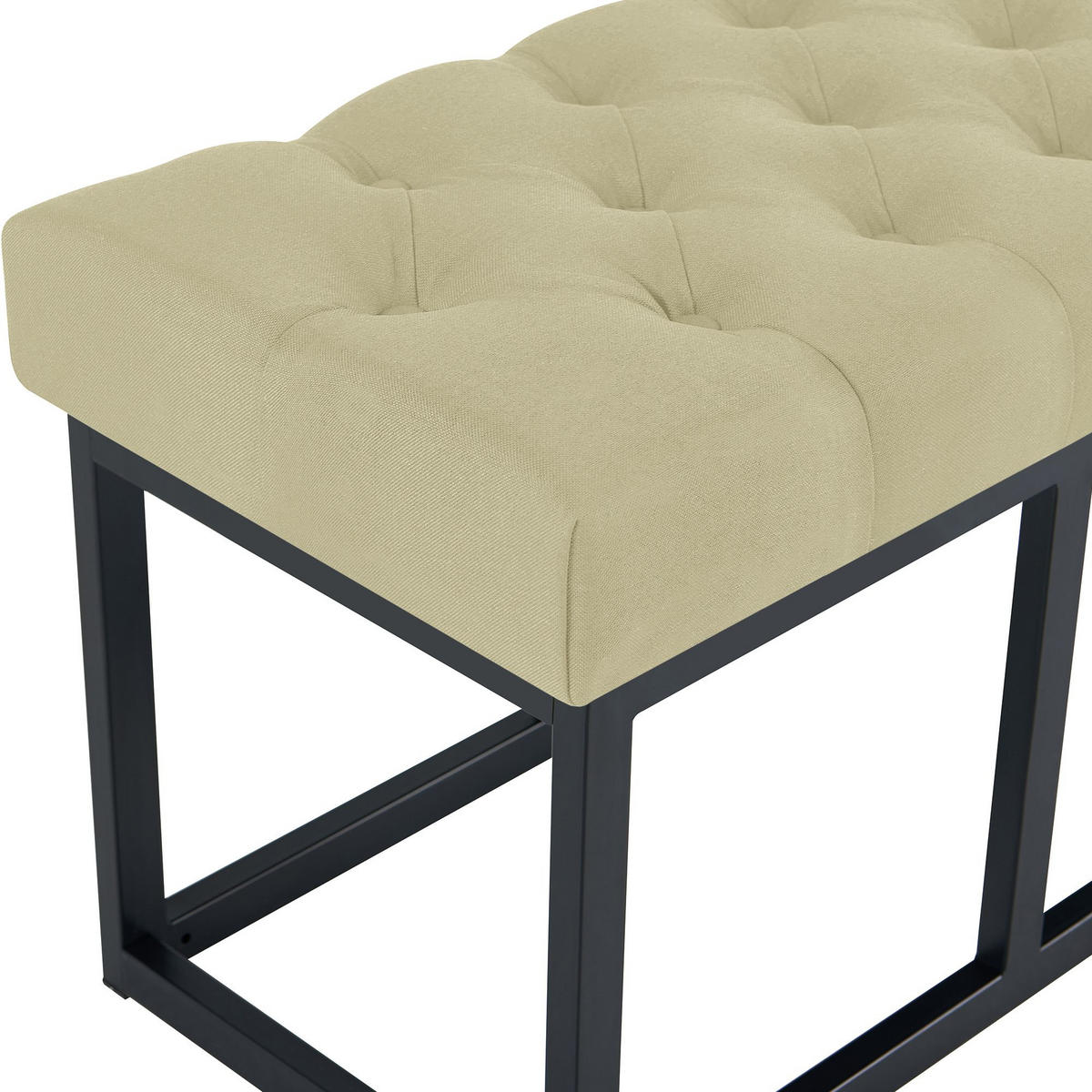 SITZBANK 120/38 cm Stoff Taupe - Taupe/Schwarz, Textil/Metall (120/46/38cm) - CLP