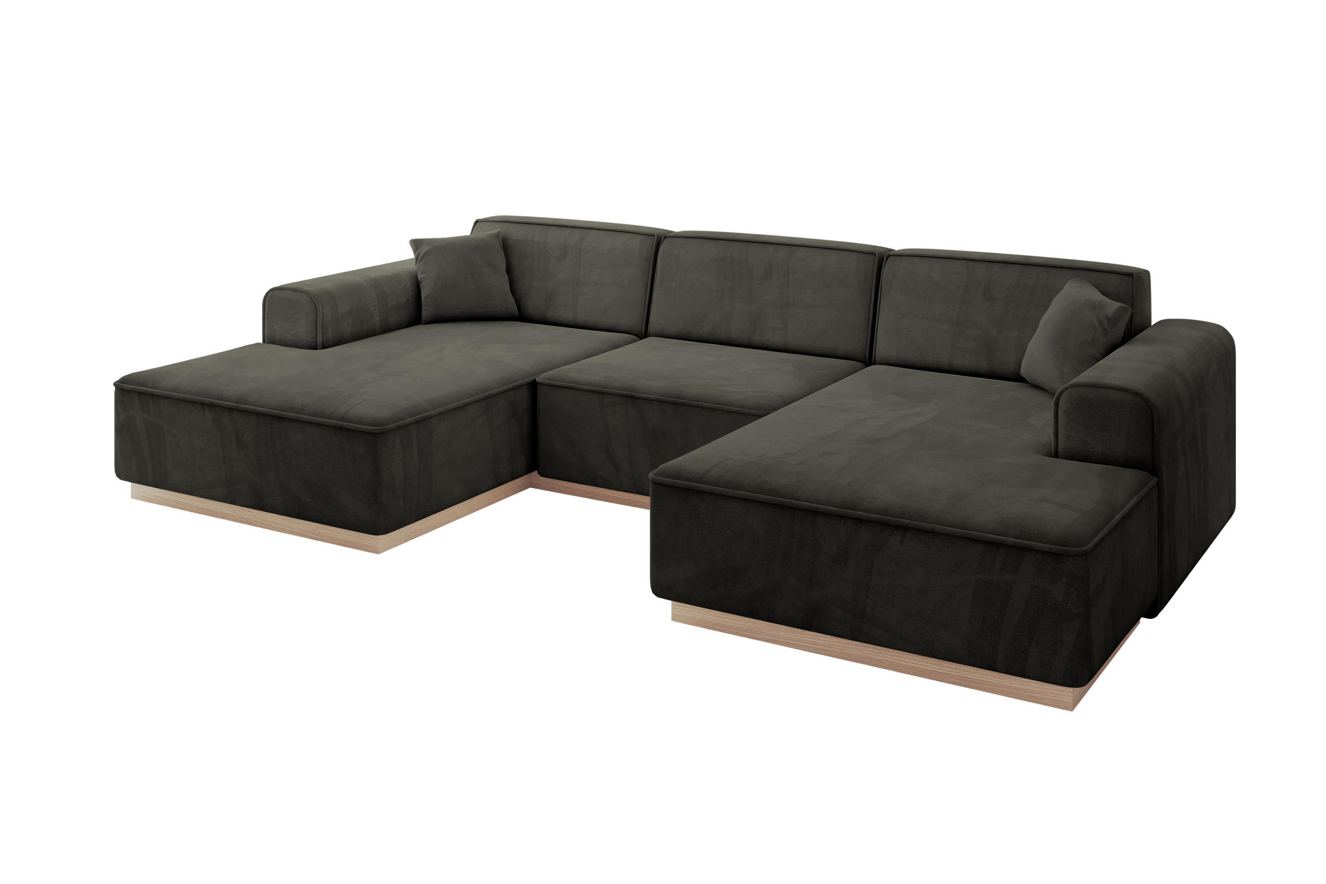 WOHNLANDSCHAFT IREA-U1 - 303x171x83 cm Schwarz - Schwarz, Holzwerkstoff/Textil (303/83/171cm) - ALTDECOR