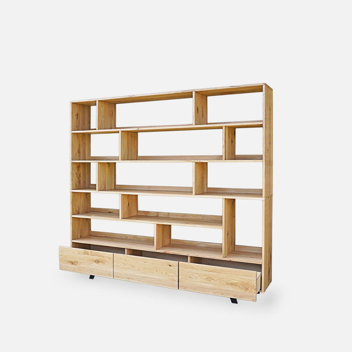 BÜCHERREGAL aus Eiche für das Wohnzimmer VITA - Eichefarben, Holz (220/210/35cm) - Rawood Furniture