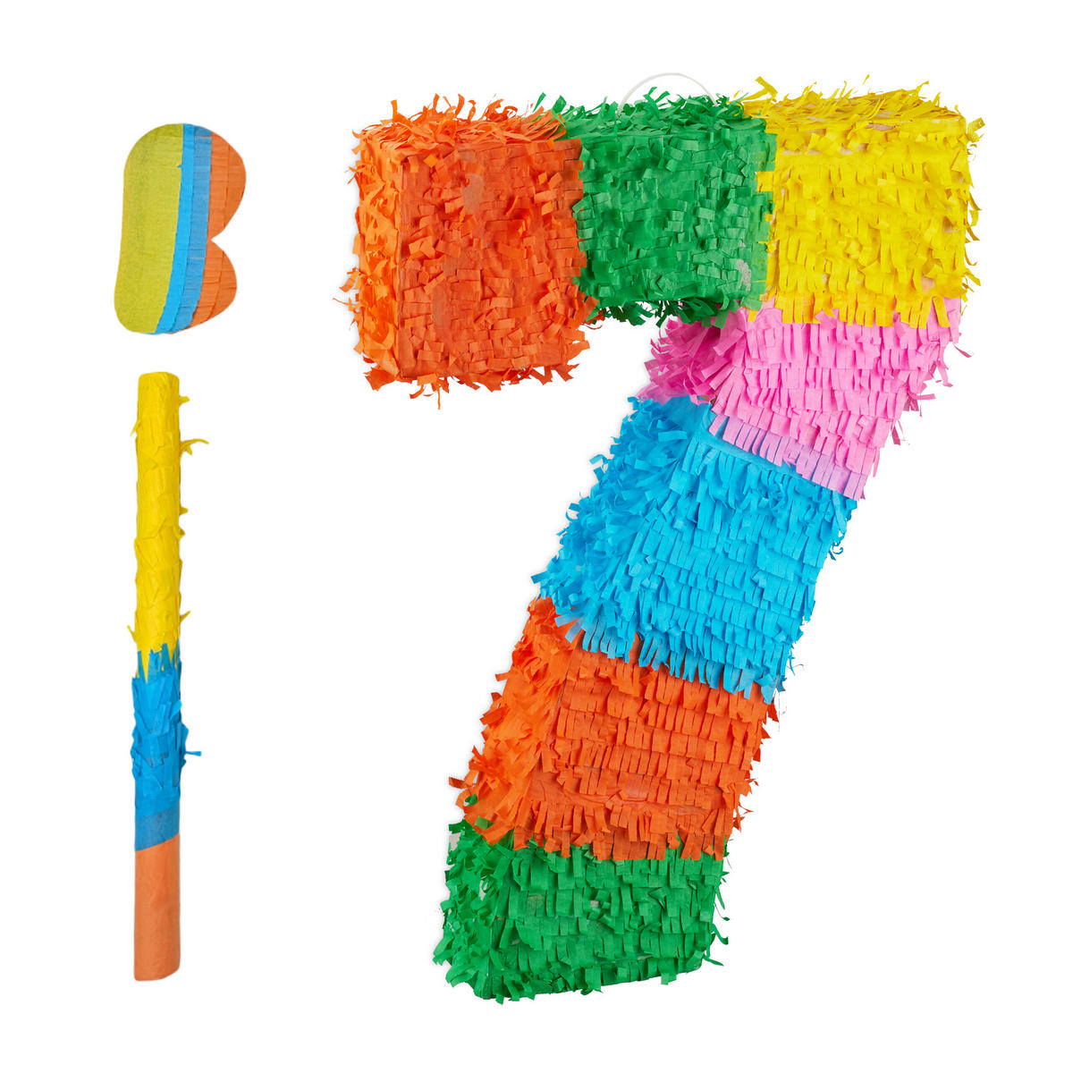 PINATA - různobarevná, plast/papír (35.5/50.5/7.5cm) - Relaxdays