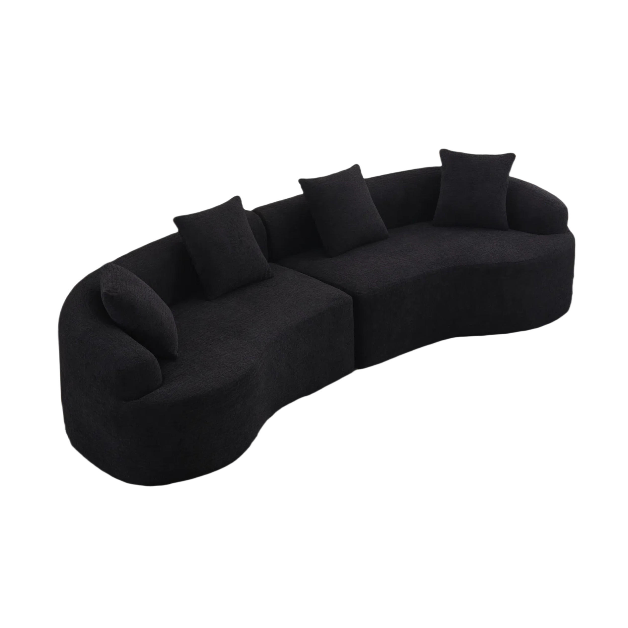 ECKSOFA 275/115/63 cm Schwarz Chenille - Schwarz, Textil (275/115cm) - Oxeza