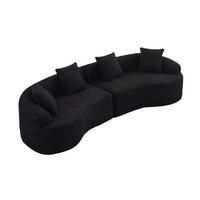 ECKSOFA 275/115/63 cm Schwarz Chenille - Schwarz, Textil (275/115cm) - Oxeza