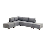 ECKSOFA mit rollbarer Schlaffunktion - Walnussfarben/Grau, Holz/Textil (280/210cm) - myHomelando