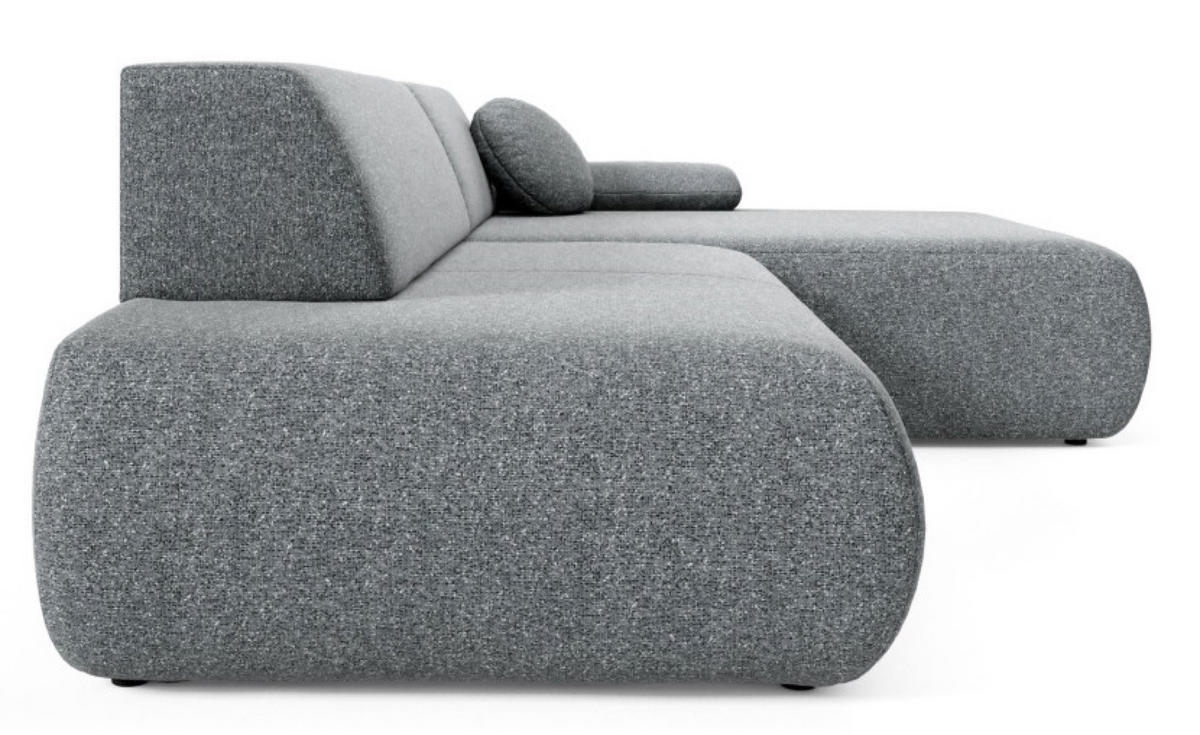 ECKSOFA Dunkelgrau PENTI Ausziehbar Mit Bettkasten Rechts - Dunkelgrau/Grau, Textil (173.5/286cm) - Sepro Meble