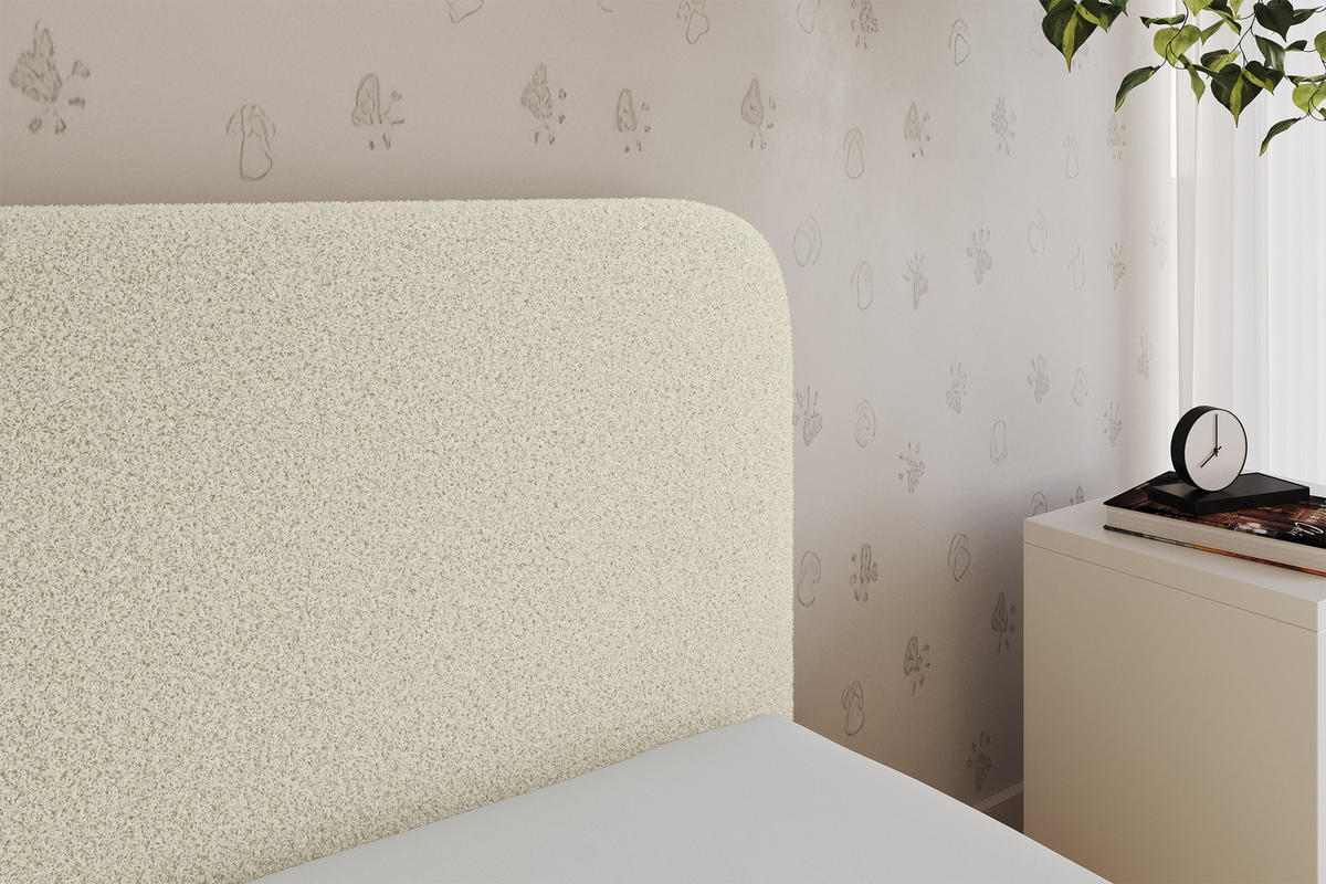 EINZELLBETT Jugendbett mit Bettkasten, Links - ALVY 100x200 Beige - Champagner, Holzwerkstoff/Textil (100/200cm) - ALTDECOR