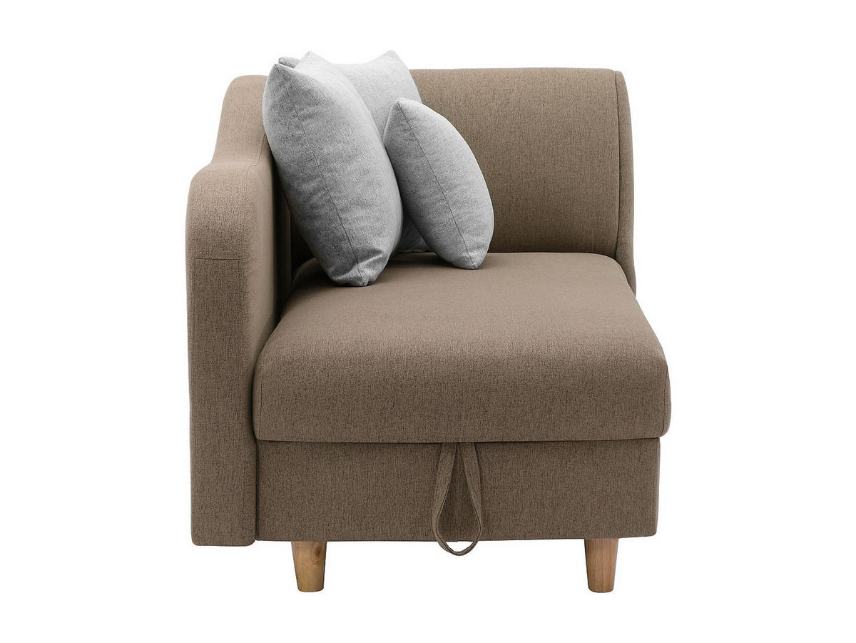 RECAMIERE mit Schlaffunktion & Stauraum - linksseitig - Stoff - Braun - PENELOPE - Braun, Textil (160/81/80cm) - Vente-Unique