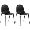 STAPELSTUHL 2er Set Kunststoff Schwarz - Schwarz, Kunststoff/Metall (51/85/53cm) - CLP