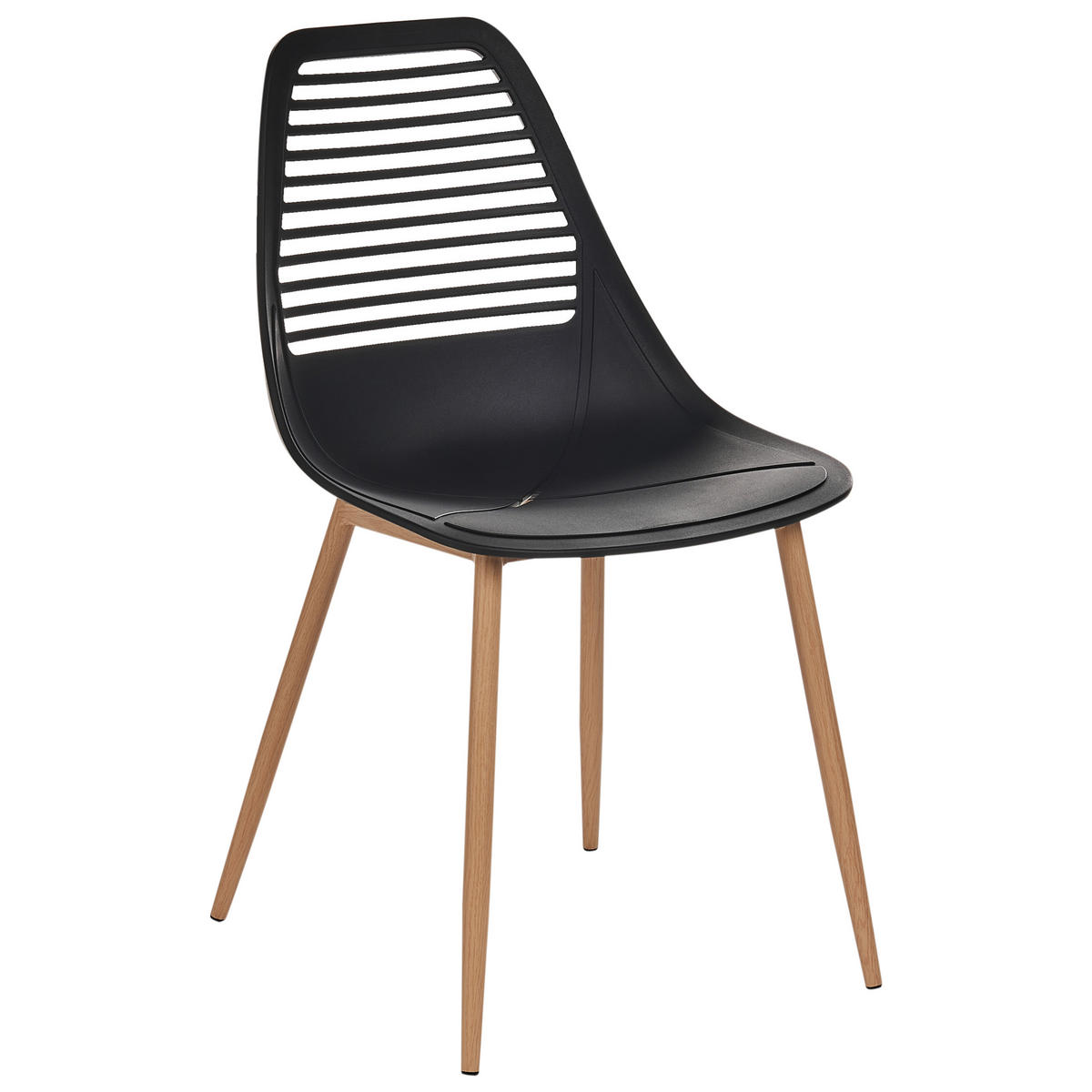 ESSZIMMERSTUHL 4er-Set Schwarz Montello - Schwarz/Braun, Kunststoff (46/84/54cm) - Beliani