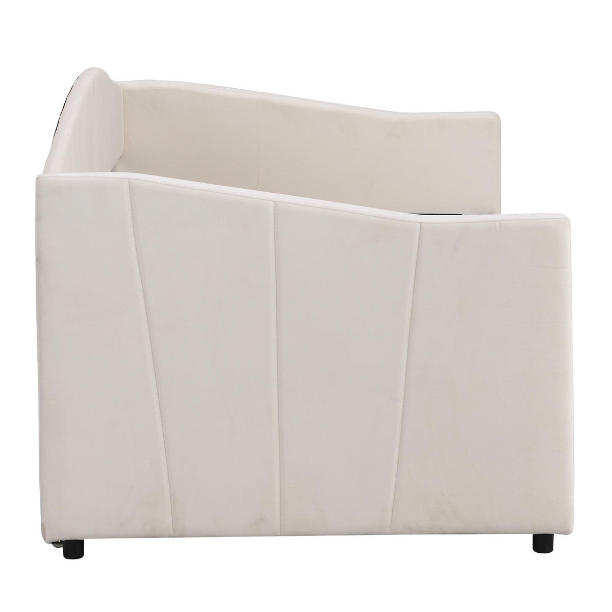 AUSZIEHBETT 90/180/200 cm DE-01743, in Beige, mit Lattenrost - Beige, Holz (90/200cm) - ComfortXL