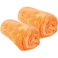 KUSCHELDECKE "Celina" 2er-Pack Orange 150x200 cm - Orange, Textil (150/200cm)