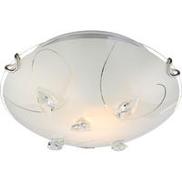 DECKENLEUCHTE ALIVIA Weiß Kristalloptik - Weiß, Glas (25/25/8cm) - Globo Lighting