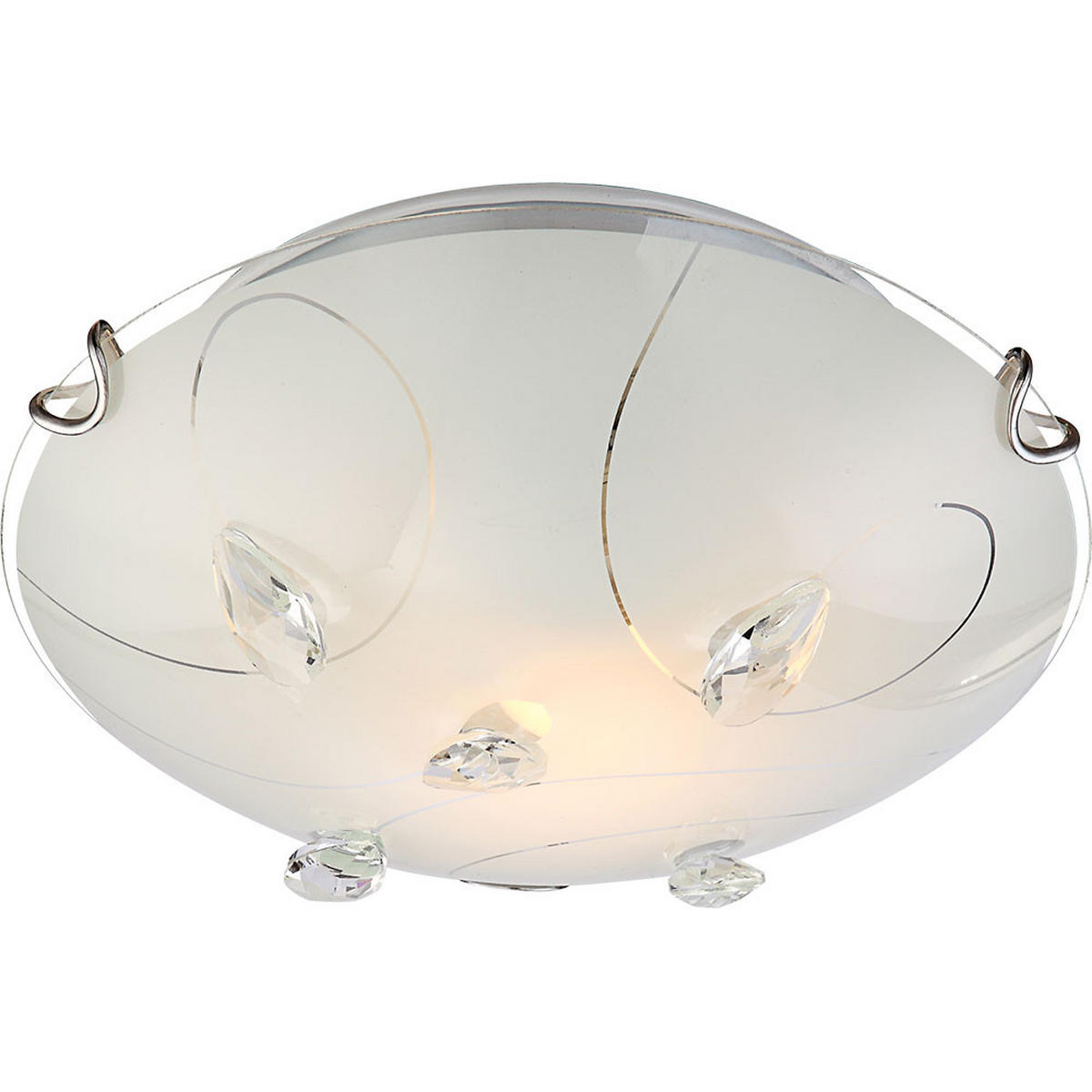 DECKENLEUCHTE ALIVIA Weiß Kristalloptik - Weiß, Glas (25/25/8cm) - Globo Lighting