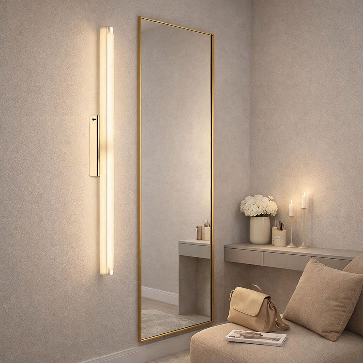 LED WANDLEUCHTE Chrom Glas Silber - Silberfarben, Glas (6/9.4/79cm) - Globo Lighting