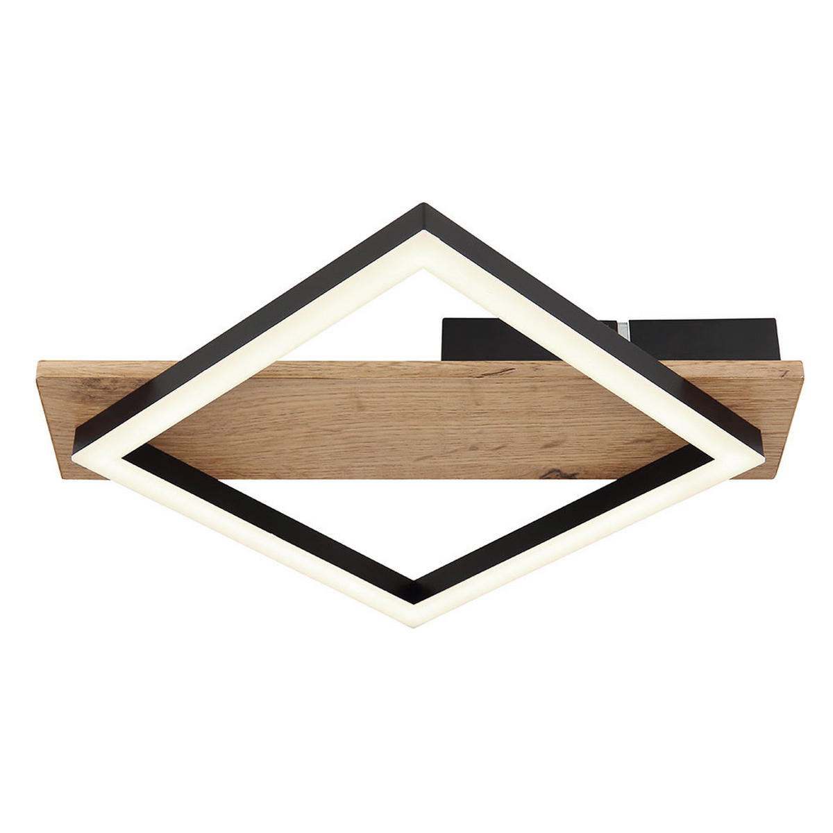 LED DECKENLEUCHTE Metall Schwarz Holzoptik - Schwarz, Metall (33/31/5.5cm) - Globo Lighting