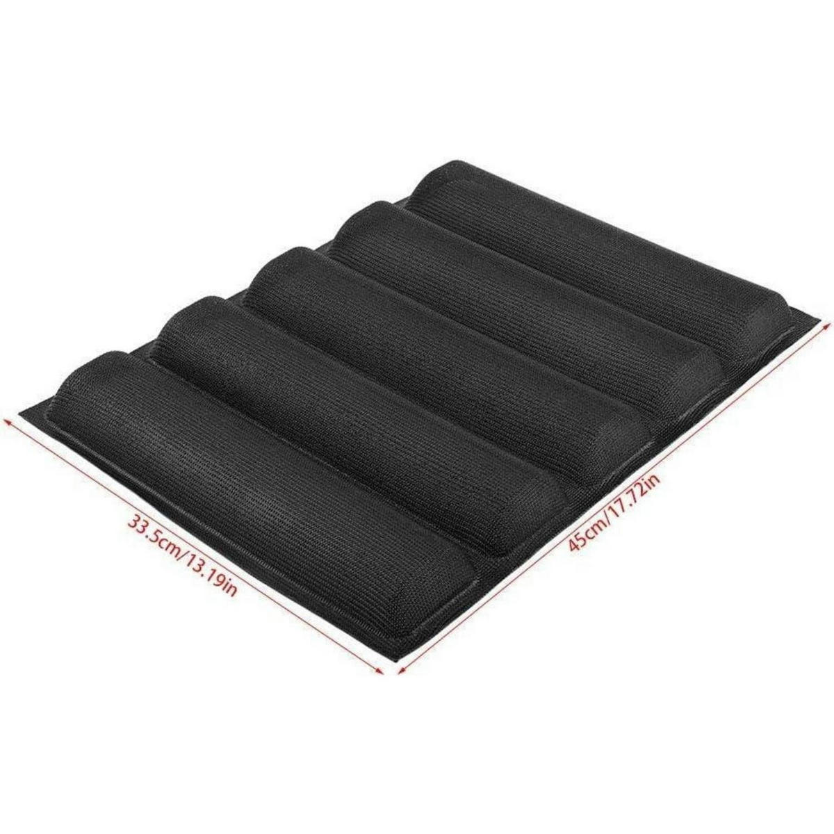 BAGUETTE Backform Silikon 5 Formen 45 x 33,5 cm - Schwarz, Kunststoff (33.5/2/45cm)
