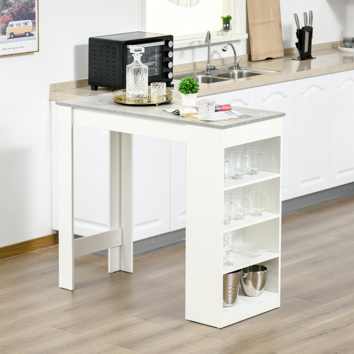 BARTISCH Weiß und Grau 1 Stück - Weiß, Kunststoff (115/50/102.7cm) - GiPP