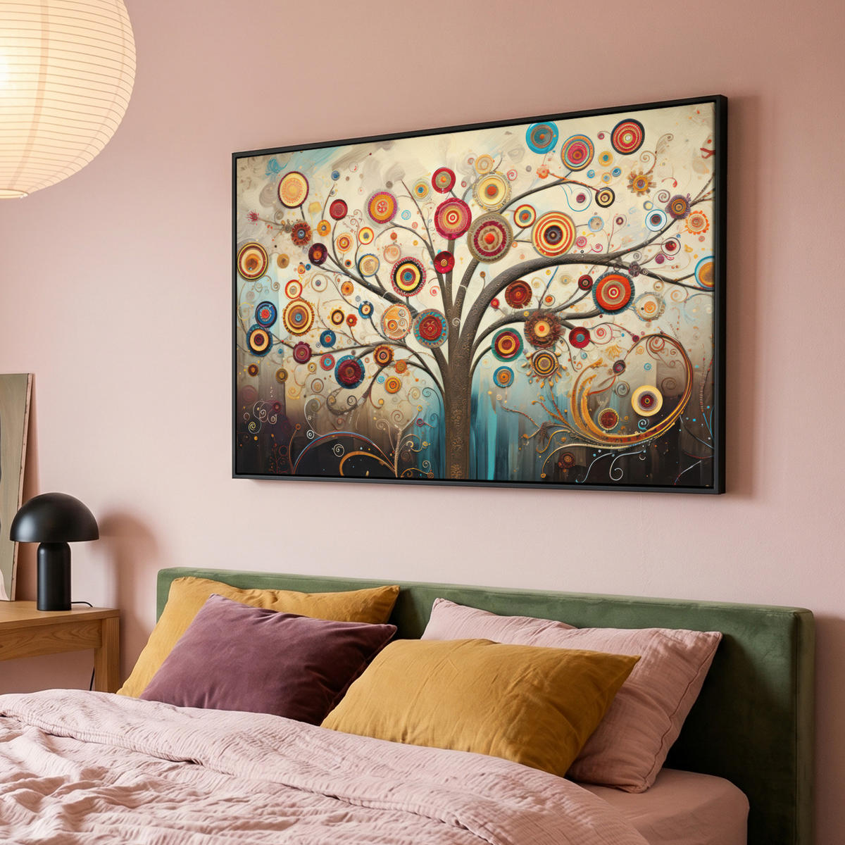 LEINWAND Bilder mit Rahmen - Baum - Baum des Lebens - Farbe - 120x80 - Braun, Textil (120/80cm) - MuchoWow