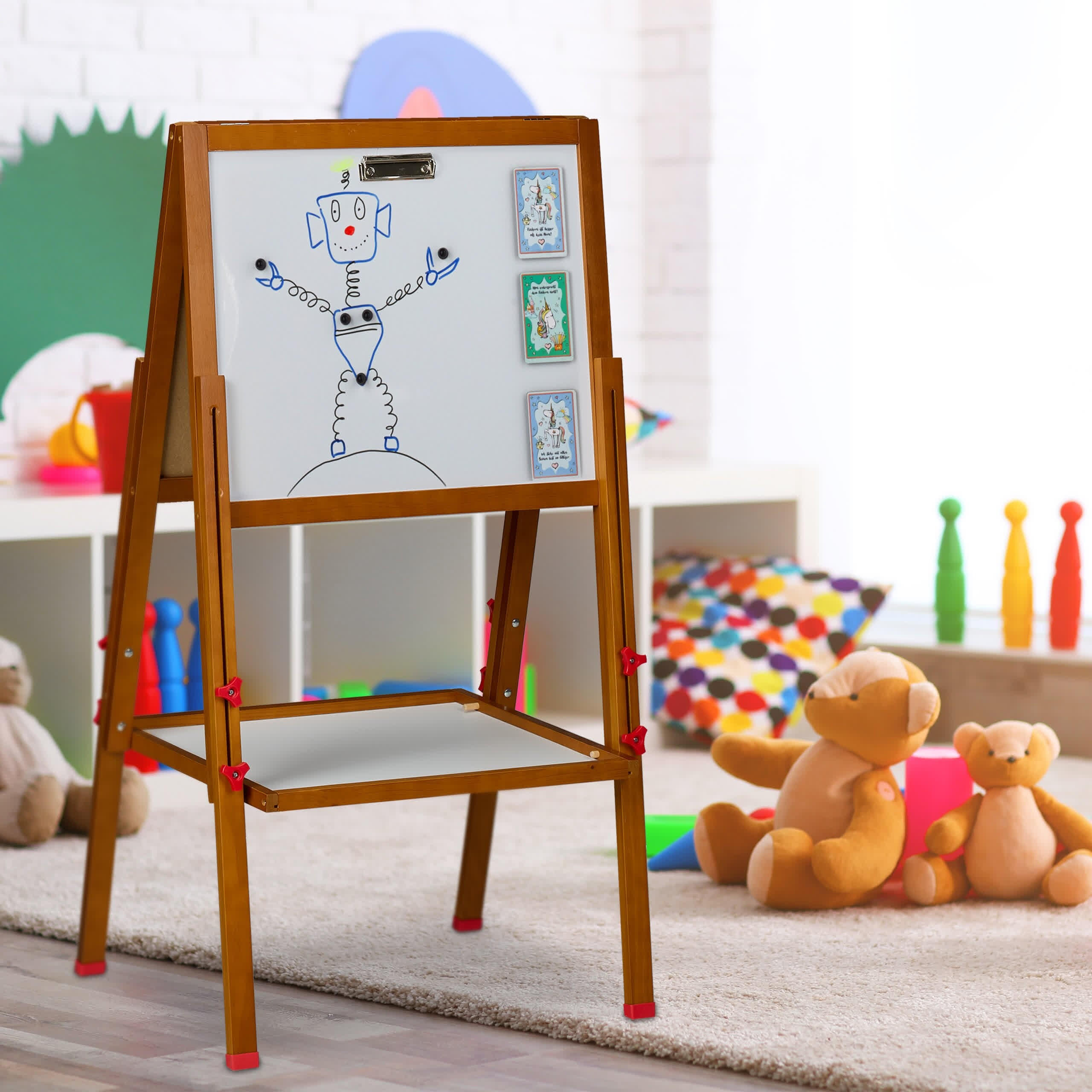 KINDERSTANDTAFEL - Multicolor, Holz/Holzwerkstoff (55/135/52cm) - Relaxdays