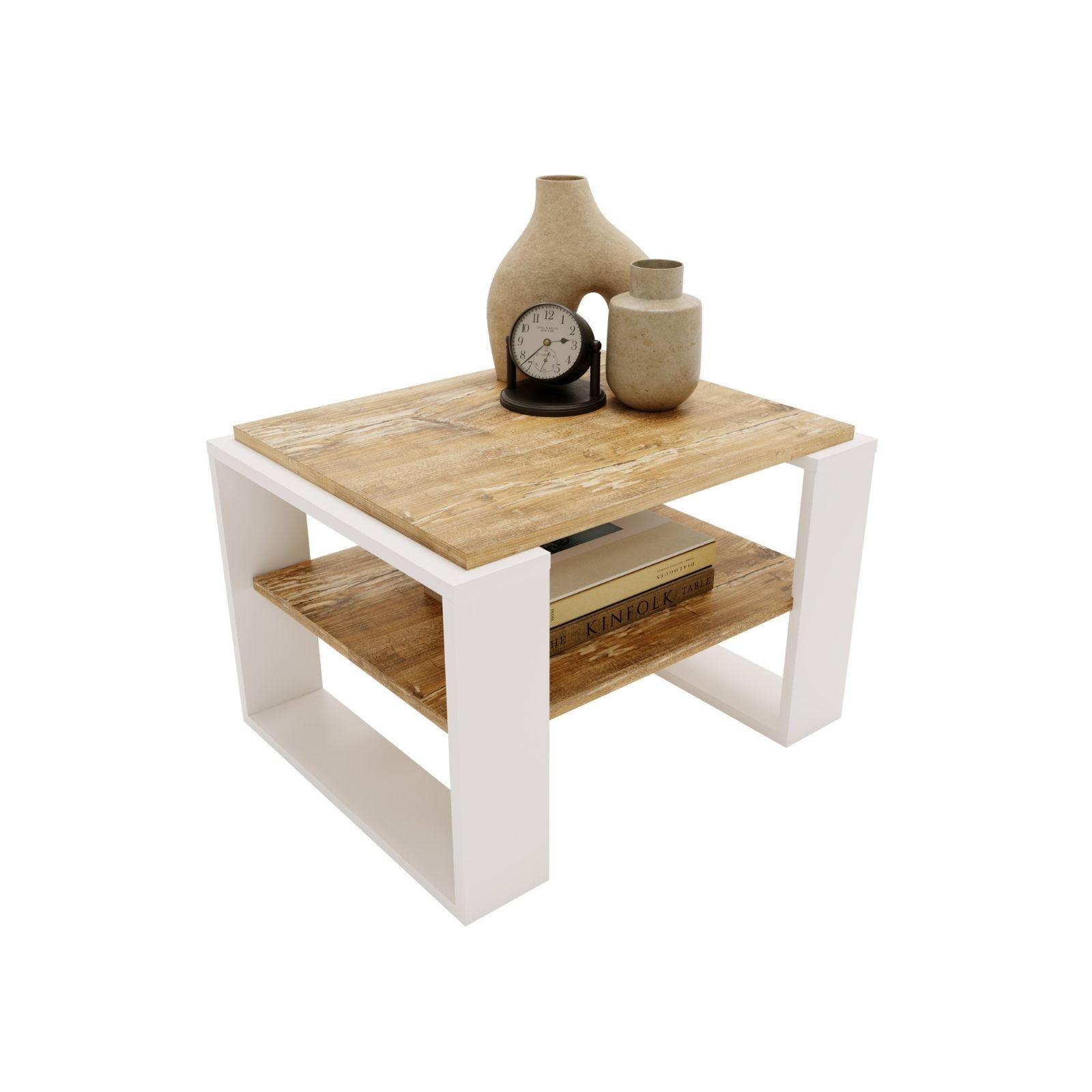 COUCHTISCH Holzwerkstoff rechteckig stabil Kiefer Milford 44/54/63cm - Kiefer Milford/Weiß, Holzwerkstoff (54/63/44cm) - CraftPAK