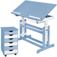 SCHREIBTISCH ,pflegeleicht,blau - Blau, Holz (55/94/109cm) - tectake