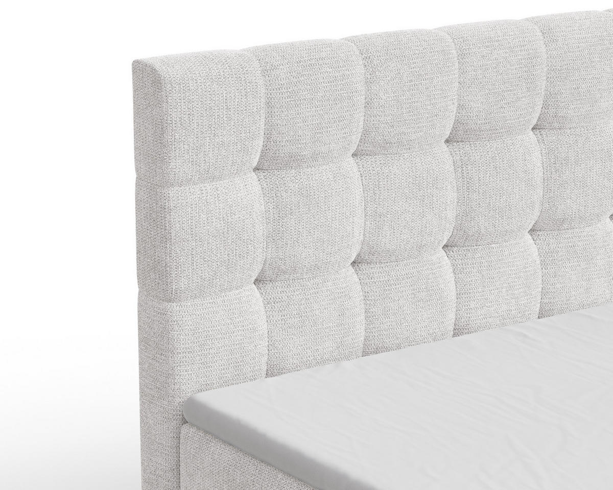 BOXBETT - Bett 05 OSLO - Aragon - 140x200 cm - mit Bettkasten und Komfort-Topper - Weiß, Holz (140/200cm) - ROYAL24_MARKT