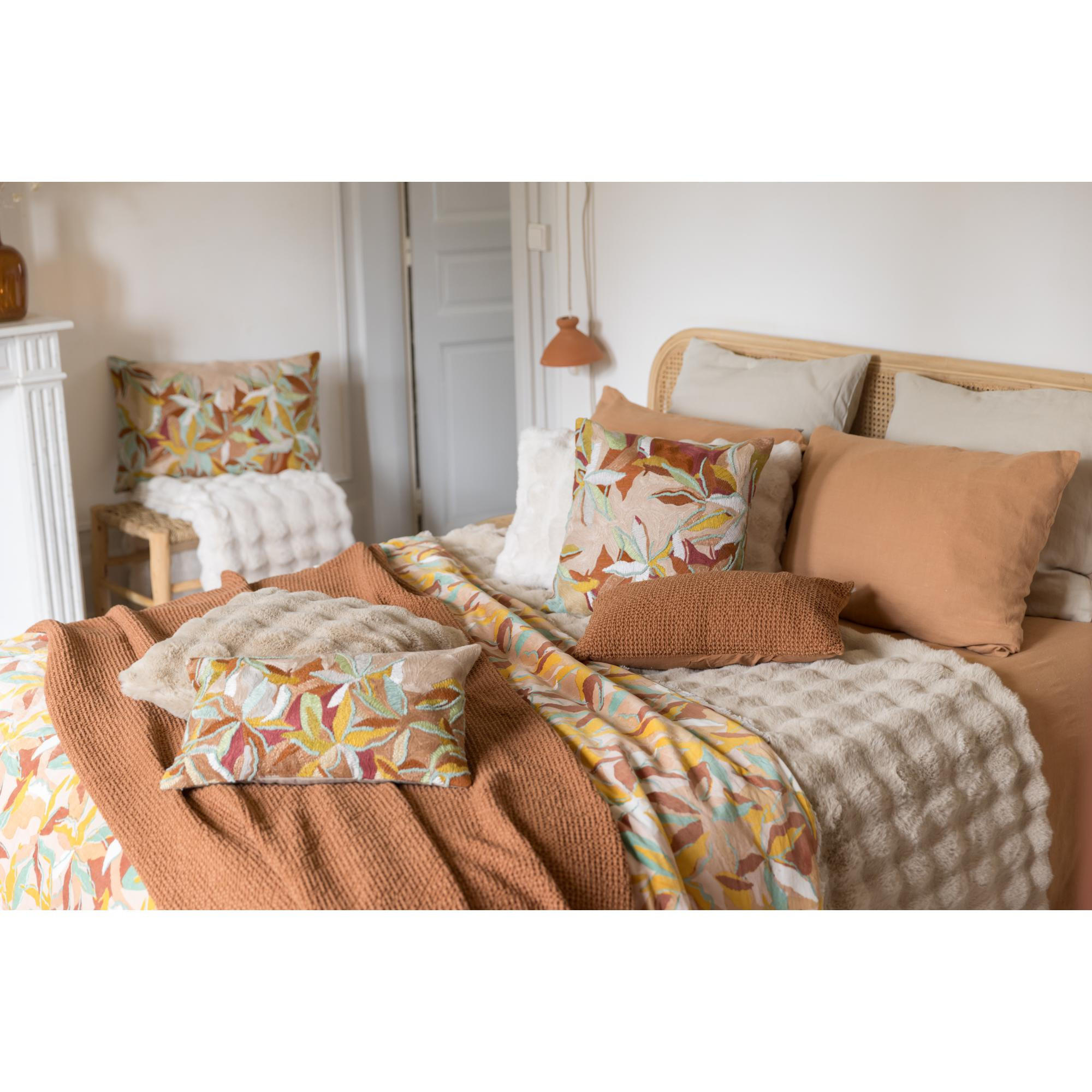 Thumbnail - Vivaraise Recycelte, Dunkelorange, Textil, 260x260 cm, Schlaftextilien, Bettwäsche, Tagesdecken