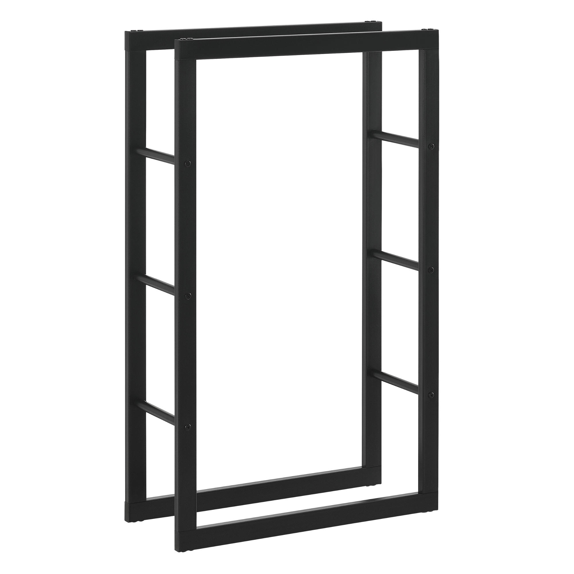 KAMINHOLZREGAL Täby - Schwarz, Metall (60/100/25cm) - [en.casa]