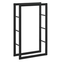 KAMINHOLZREGAL Täby - Schwarz, Metall (60/100/25cm) - [en.casa]
