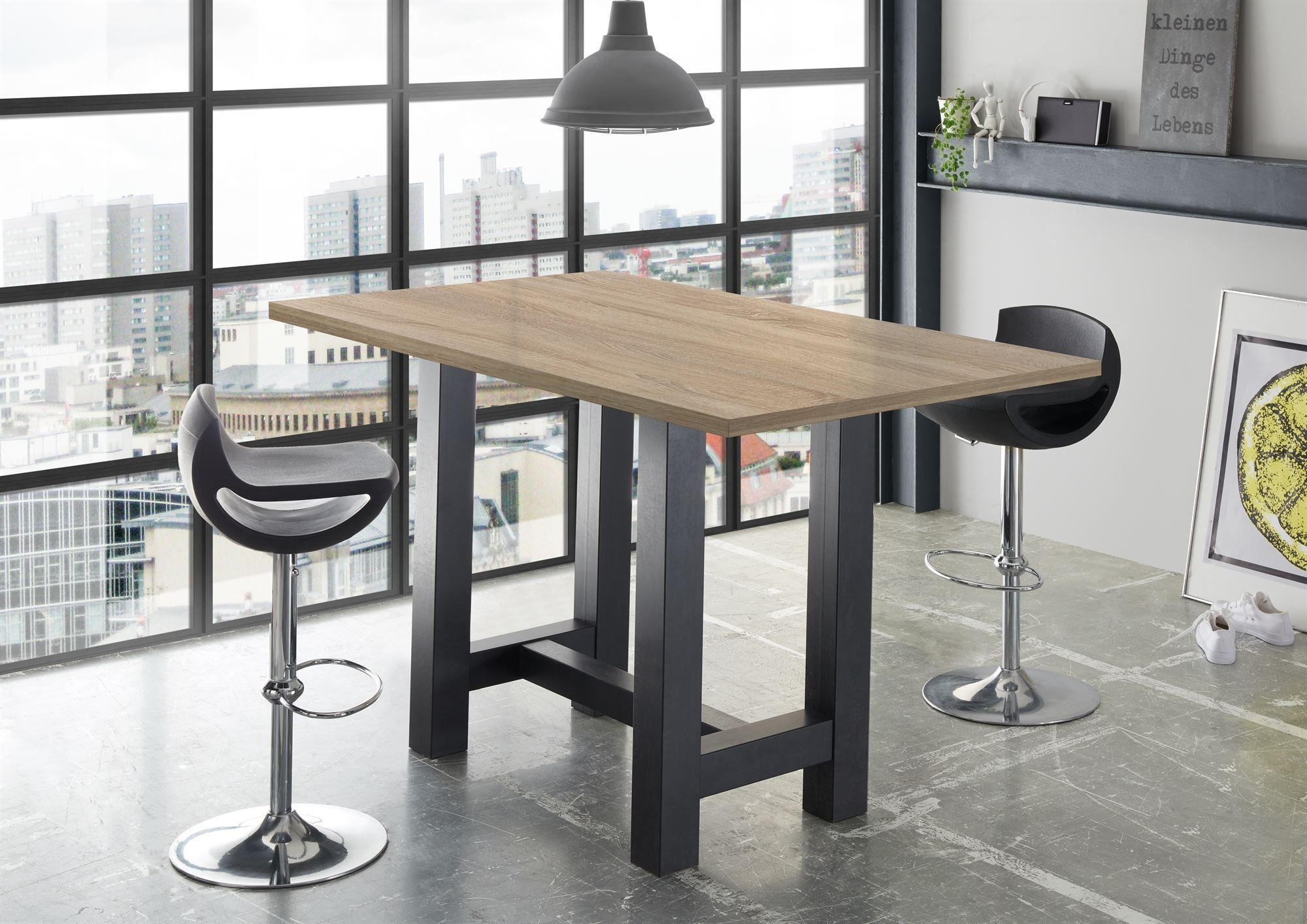 STEHTISCH Essa 2 140 x 70 x 105 aus Holzwerkstoff Eiche Sägerau - Graubraun, Holz (70/105/140cm) - 58aufmkessel